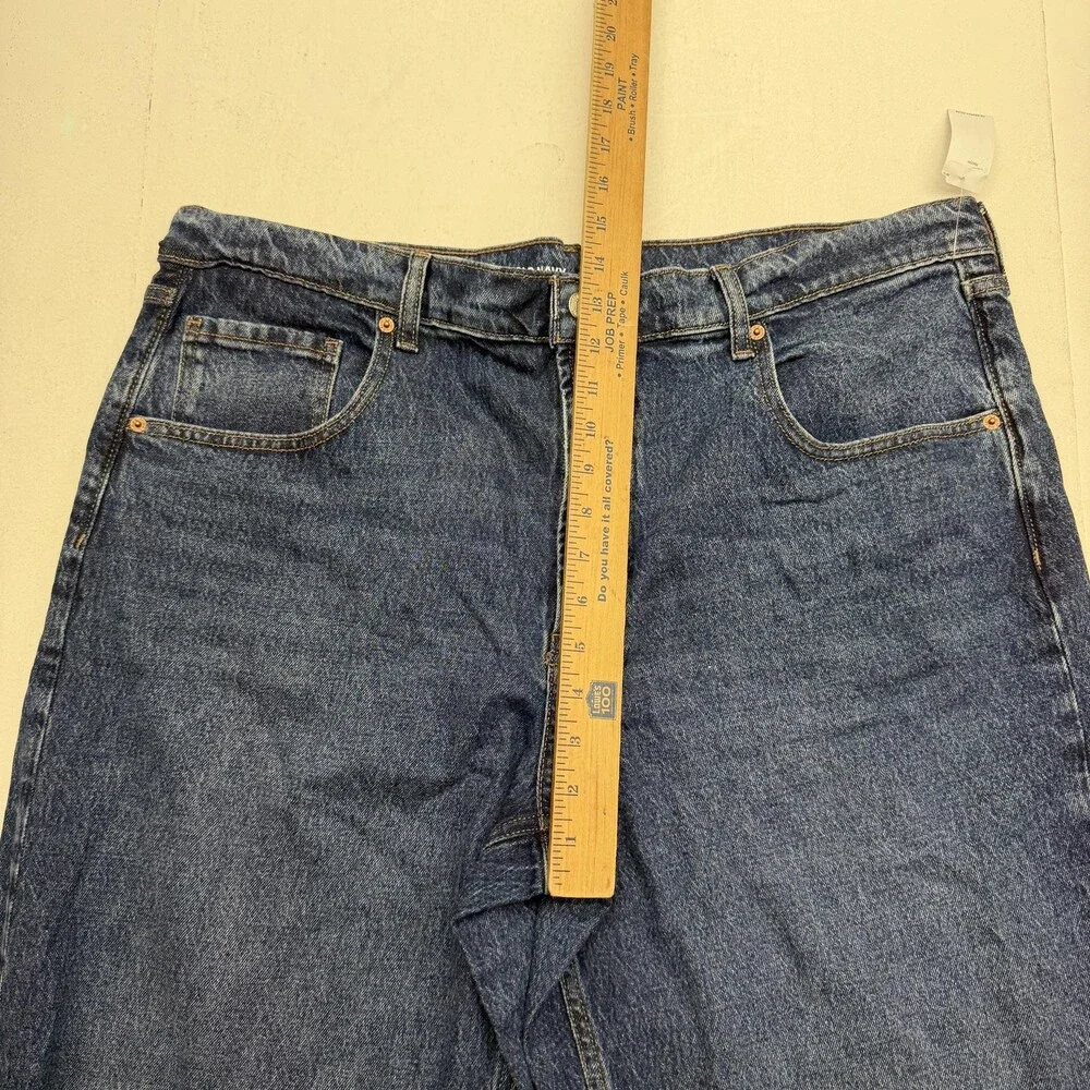 Old Navy The Slouchy Wide Leg Jeans Womens 16 Blue Medium Wash High Rise Denim
